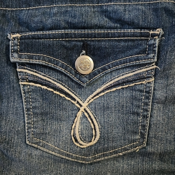Nobo No Bounderies Blue Denim Cuffed Jean Shorts Juniors Size 7 Casual Summer - Picture 6 of 8